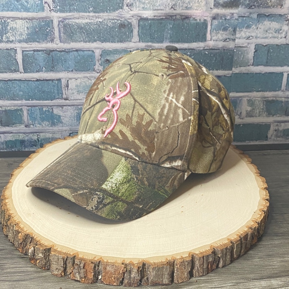 Browning Camouflage Hat with Pink Logo